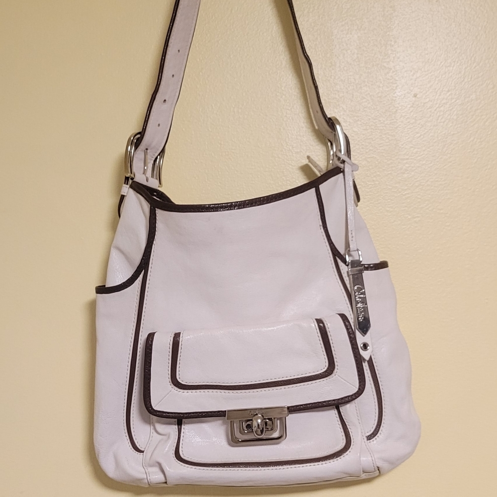 Cole Haan White/Brown Hobo Bag